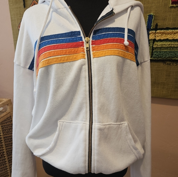 Aviator Nation Five Strip Hoodie 💙❤️🧡💛🩵 - Picture 3 of 14